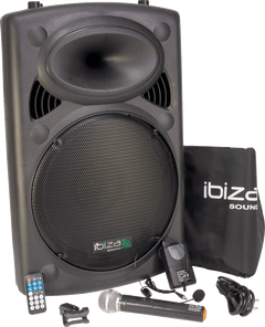 Ibiza Tragbarer Lautsprecher mit 15" Bass (Schwarz, 800W)