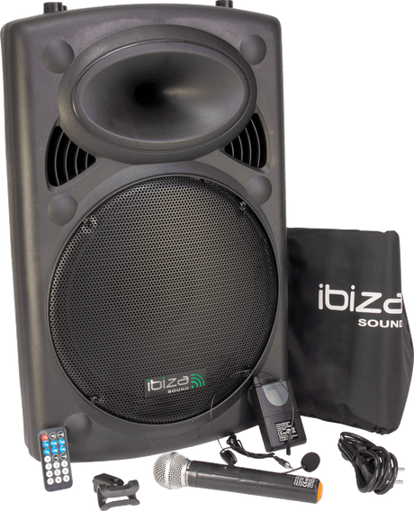 Ibiza Tragbarer Lautsprecher mit 15" Bass (Schwarz, 800W)