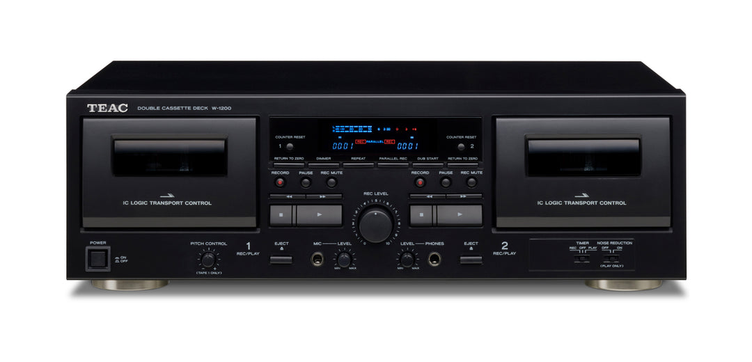 TEAC W-1200 Doppel-Kassettenspieler (Schwarz)