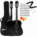 Suprimo CGS2 BK Klassisches Gitarrenset 4/4, Schwarz