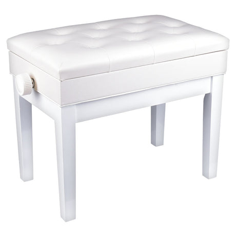 V-TONE Bench 2 WH Klavierbank – Weiß mit Stauraum und Höhenverstellung