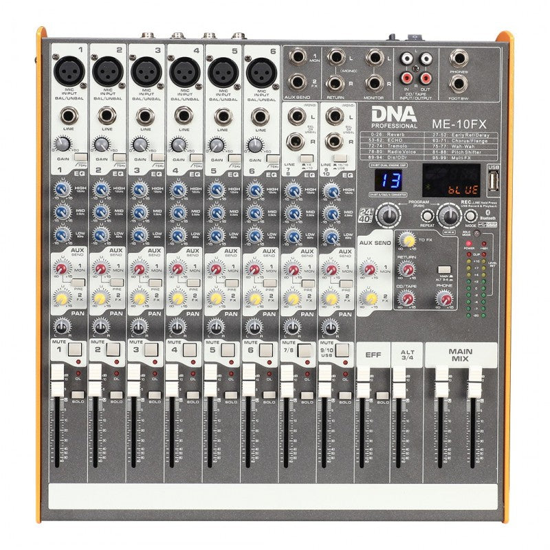 DNA ME-10FX Audiomixer - 10 Kanäle USB Bluetooth