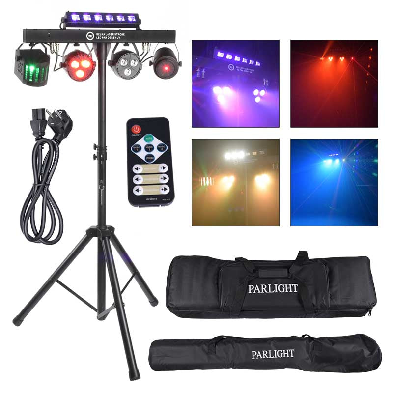 LIGHT4ME T-BAR LASER STROBE LED PAR DERBY UV IR Multi-Effekt