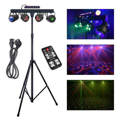 LIGHT4ME T-BAR LED PAR Blütenkugel Laser UV Strobe Diskobeleuchtung Multieffekt