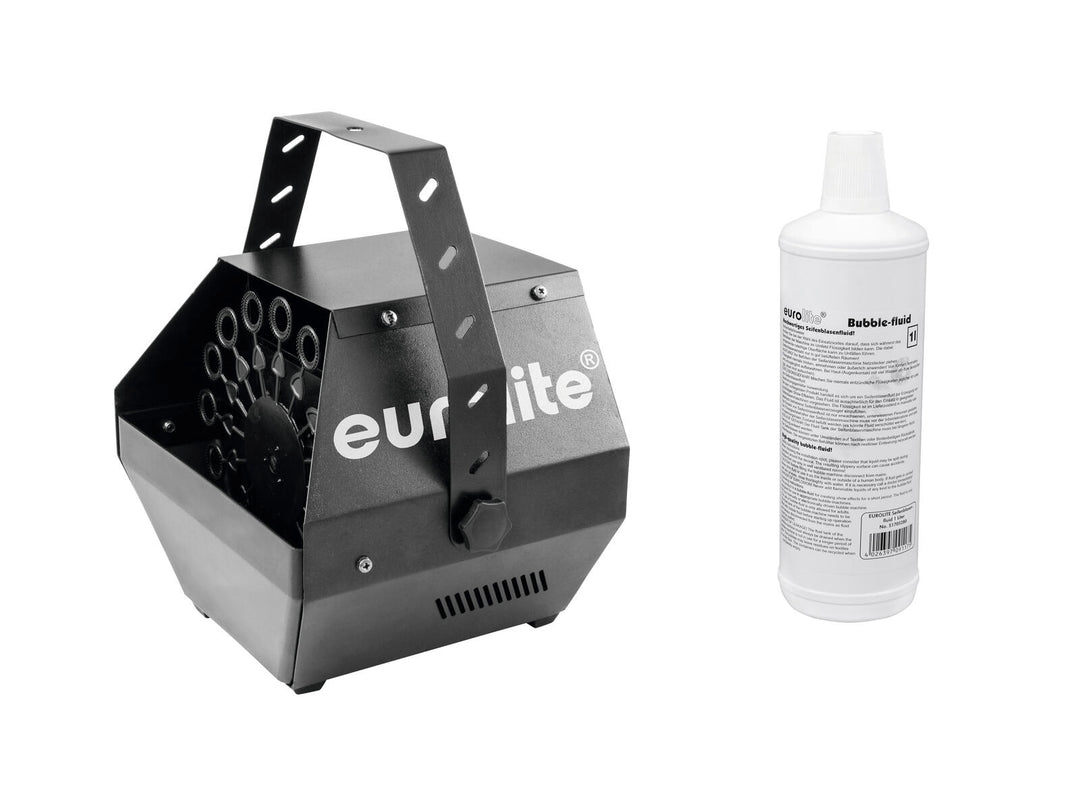 EUROLITE Set B-100 Seifenblasenmaschine Black DMX + Seifenblasenfluid 1l