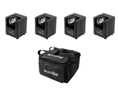 EUROLITE Set 4x AKKU UP-1 + SB-4 Softbag