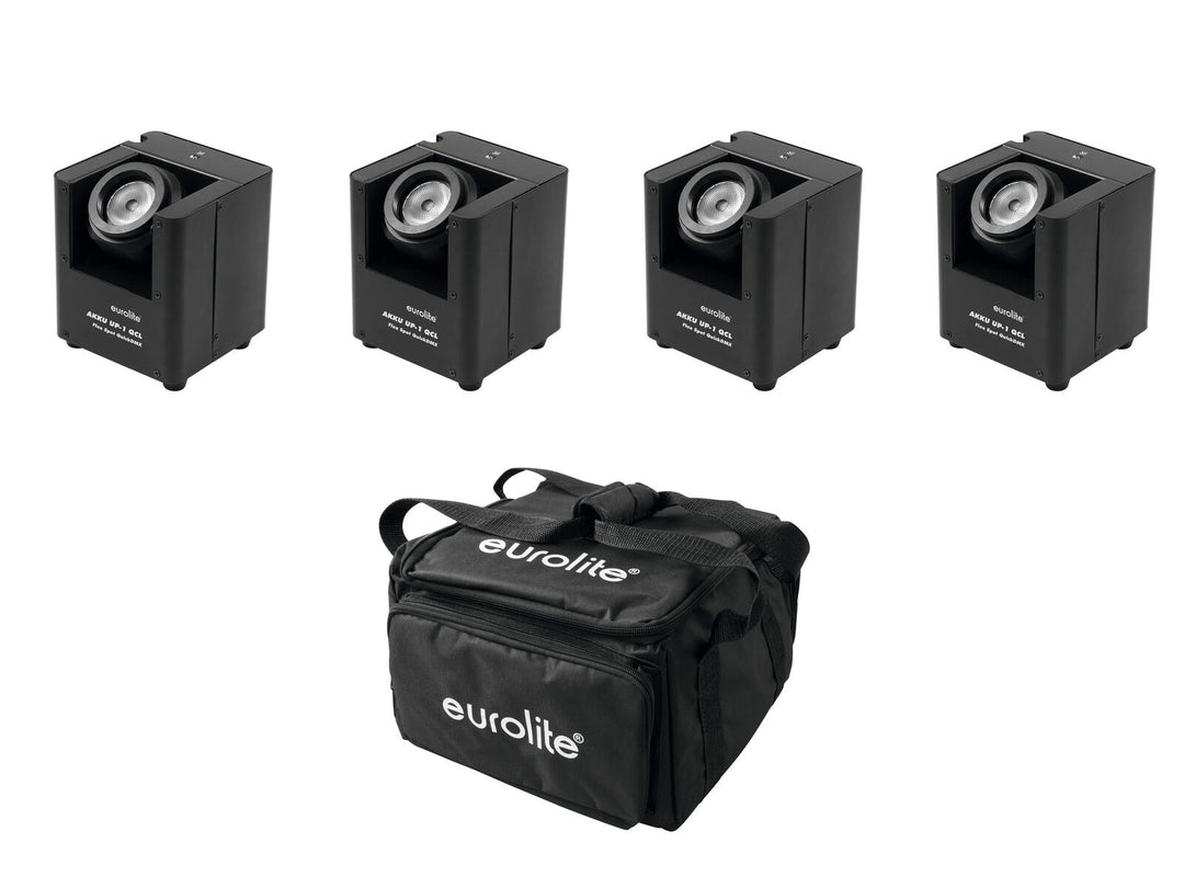 EUROLITE Set 4x AKKU UP-1 + SB-4 Softbag