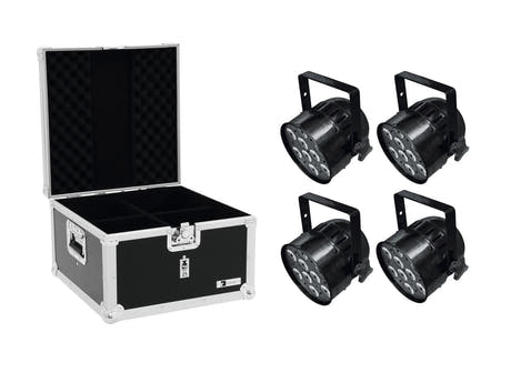 EUROLITE Set 4x LED PAR-56 QCL Short bk + EPS-Koffer