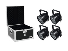 EUROLITE Set 4x LED PAR-56 HCL Kurz bk + EPS-Koffer
