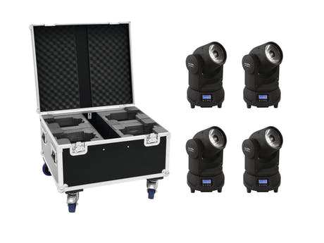 EUROLITE Set 4x LED TMH-X1 Moving Head Strahl + Koffer