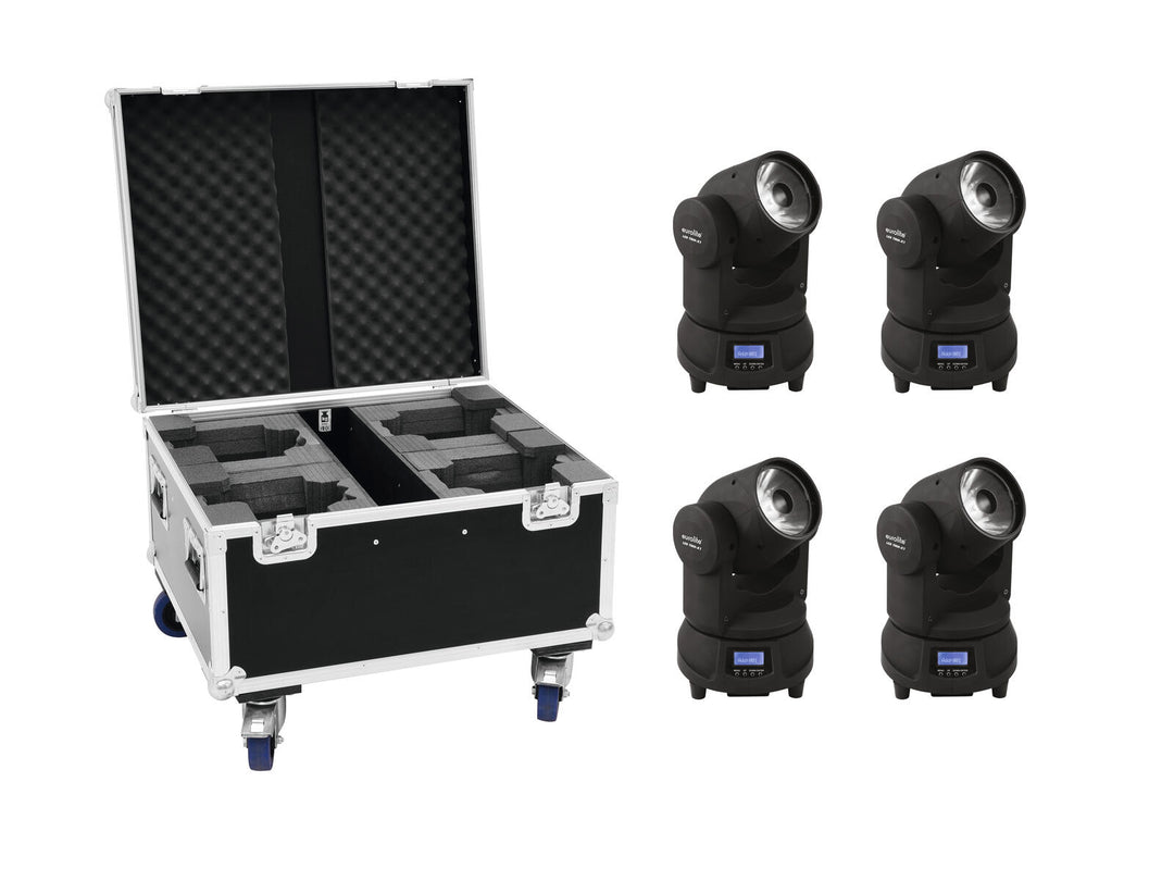 EUROLITE Set 4x LED TMH-X1 Moving Head Strahl + Koffer