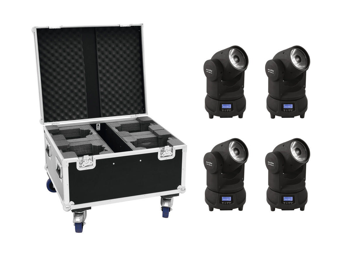EUROLITE Set 4x LED TMH-X1 Moving Head Beam + Case