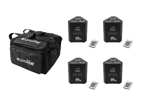 EUROLITE Set 4x AKKU TL-3 QuickDMX + Softtasche
