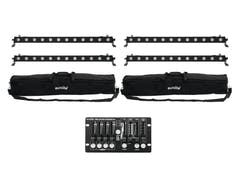 EUROLITE Set 4x LED BAR-12 QCL RGBW + 2x Softbag + Controller