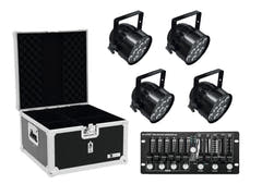 EUROLITE Set 4x LED PAR-56 HCL bk + Koffer + Controller