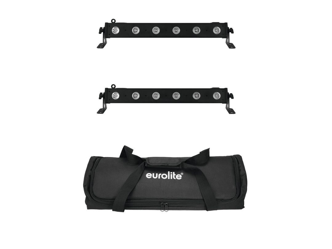 EUROLITE Set 2x LED BAR-6 QCL RGBA + Soft-Tasche