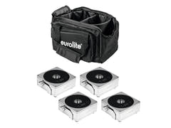 EUROLITE Set 4x AKKU IP Flat Light 1 chrom + Soft Bag
