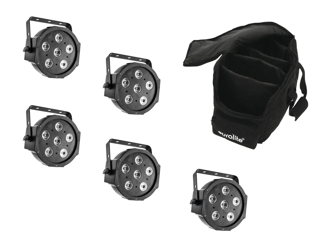 EUROLITE Set 5x LED SLS-6 TCL Spot + Softbag