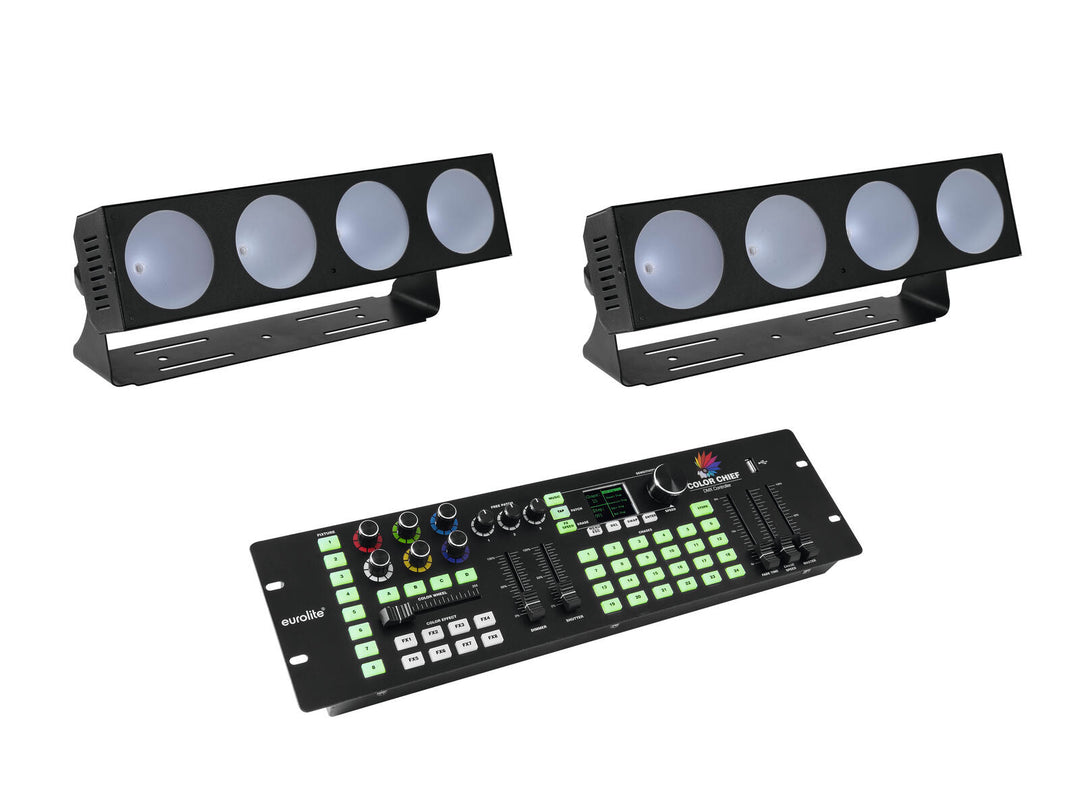 EUROLITE Set 2x LED CBB-4 + DMX LED-Farbcontroller Color Chief