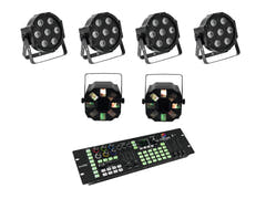 EUROLITE Set 4x LED SLS-7 HCL Boden + 2x LED FE-700 + DMX LED Color Chief Controller