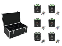 EUROLITE Set 6x AKKU TL-3 TCL Traversenleuchte QuickDMX + Koffer TDV-1