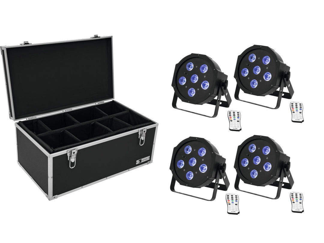 EUROLITE Set 4x LED SLS-603 TCL UV-Boden + Koffer TDV-1