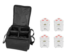 EUROLITE Set 4x AKKU TL-3 TCL weiß + SB-4 Softtasche