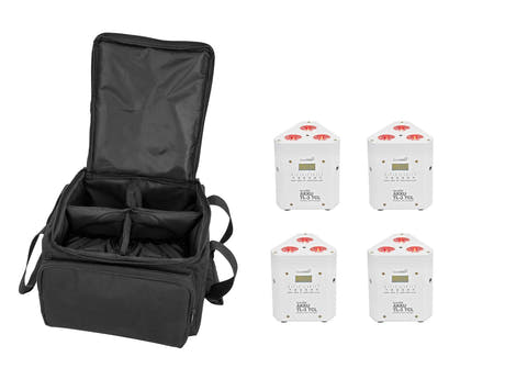 EUROLITE Set 4x AKKU TL-3 TCL weiß + SB-4 Softtasche