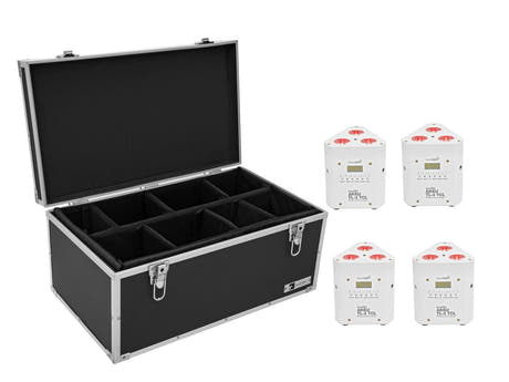 EUROLITE Set 4x AKKU TL-3 TCL weiß + Koffer TDV-1