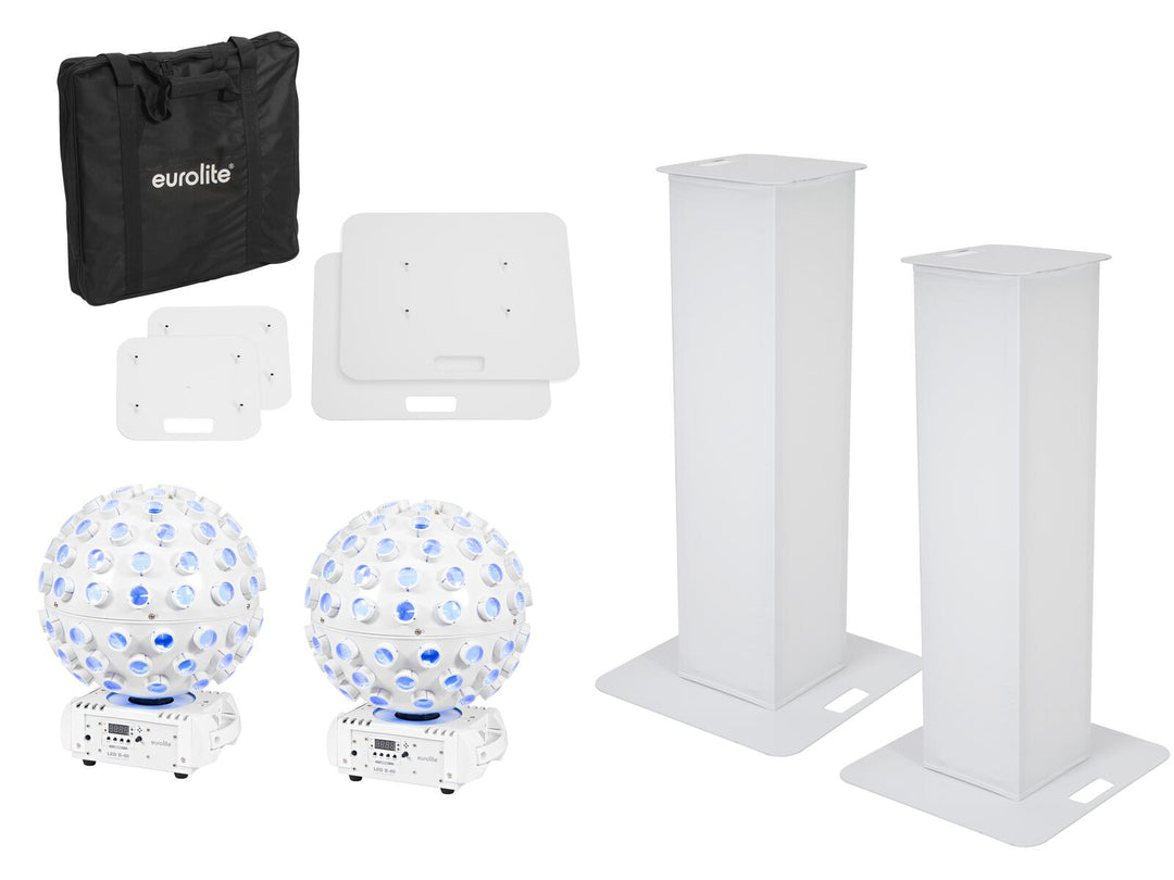 EUROLITE Set 2x Stage Stand 100cm + 2x LED B-40 Beam Effect weiß