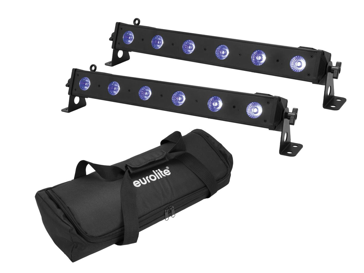 Eurolite Set 2x LED BARS-6 QCL RGB+UV Bar + Soft Bag