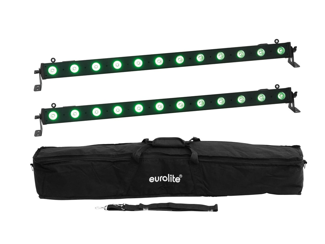 EUROLITE Set 2x LED BAR-12 QCL RGB+UV Bar + Softbag