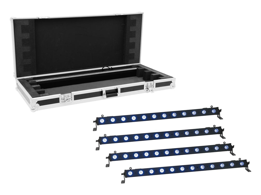 EUROLITE Set 4x LED BAR-12 QCL RGB+UV-Bar + Koffer