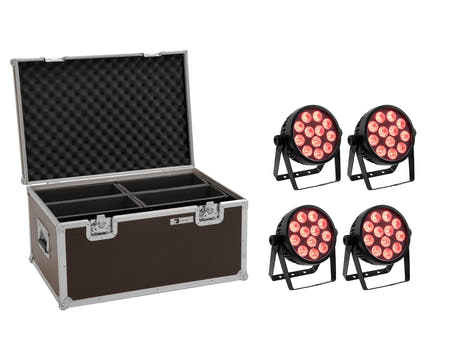 EUROLITE Set 4x LED 7C-12 Silent Slim Spot + Koffer