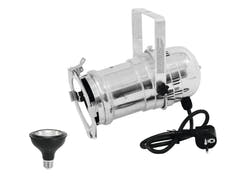EUROLITE Set PAR-30 Spot silber + PAR-30 230V COB 12W E-27 LED 1800-3000K dim2warm