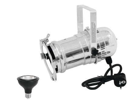 EUROLITE Set PAR-30 Spot silber + PAR-30 230V COB 12W E-27 LED 1800-3000K dim2warm