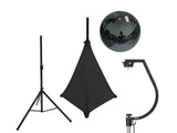 EUROLITE Set Spiegelkugel 30cm schwarz mit Ständer und schwarzem Stativ-cover