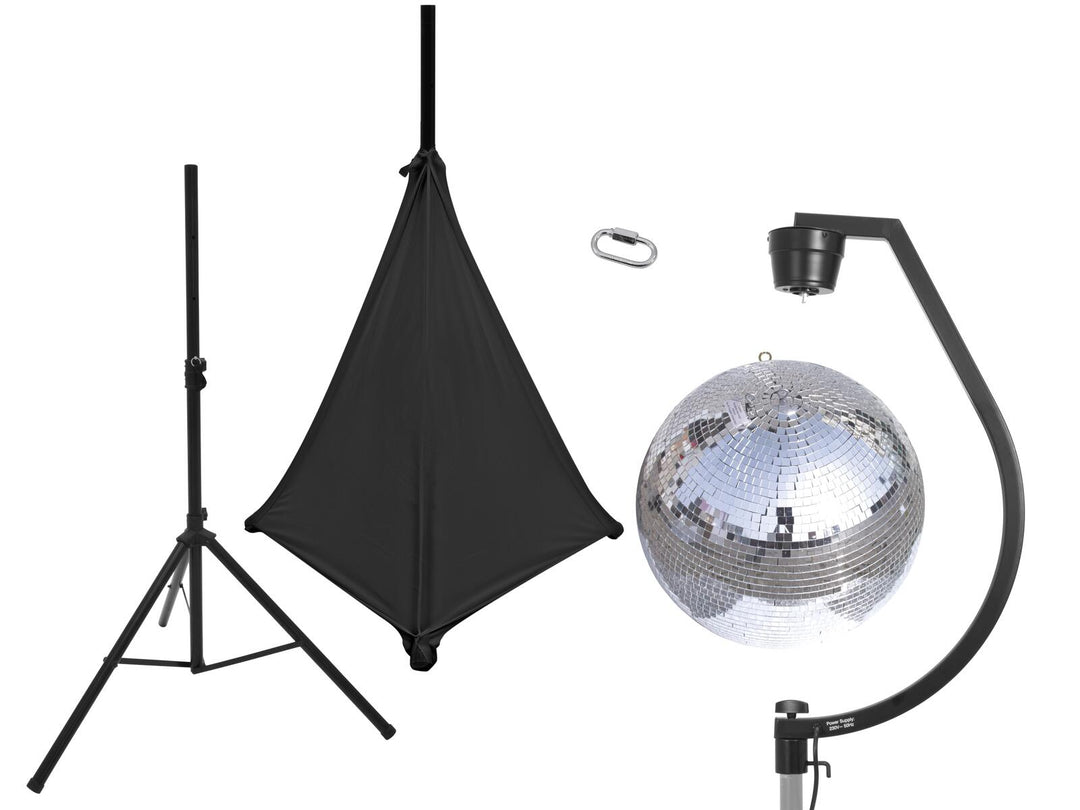 EUROLITE Set Spiegelkugel 50cm mit Ständer und schwarzem Stativ-cover
