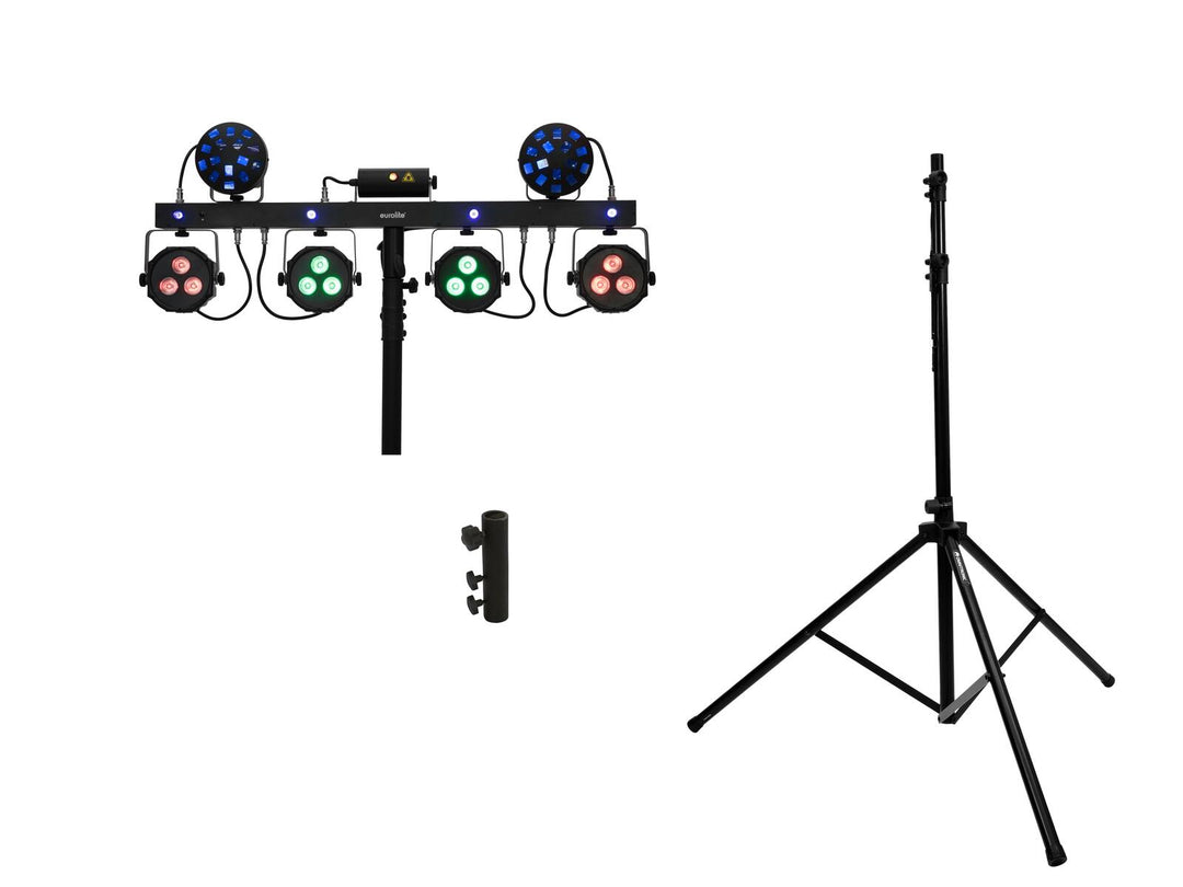 EUROLITE Set LED KLS Laser Bar Next FX Lichtset + M-4 Lautsprechersystemständer