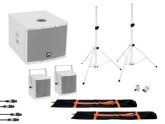 OMNITRONIC Set MOLLY 2.1 Active System Sub + 2x Top + Zubehör, weiß