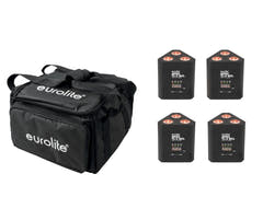 EUROLITE Set 4x AKKU TL-3 QCL RGB+UV Trusslight + SB-4 Softtasche