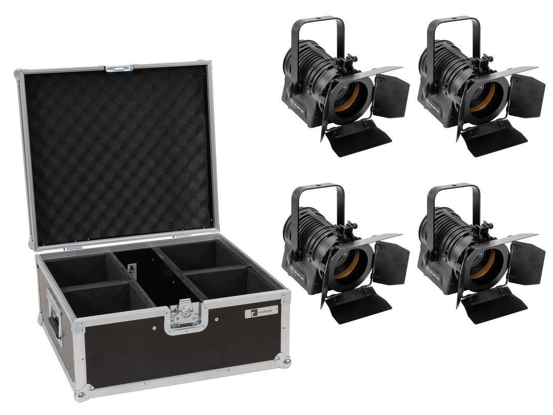 EUROLITE Set 4x AKKU THA-20PC TRC Theaterscheinwerfer bk + Case