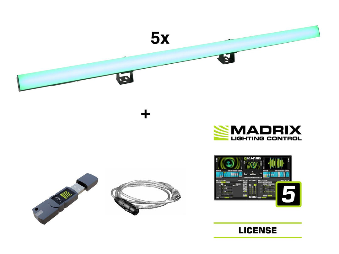 EUROLITE Set 5x LED PR-100/32 Pixel-DMX-Schiene + Madrix-Software