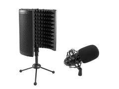 OMNITRONIC Set MIC CM-78MK2 Großmembran-Kondensatormikrofon + AS-04 Tisch-Mikrofon-Absorbersystem