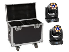 EUROLITE Set 2x LED TMH-H90 + Case mit Rädern