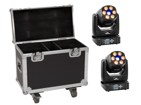EUROLITE Set 2x LED TMH-H90 + Case mit Rädern