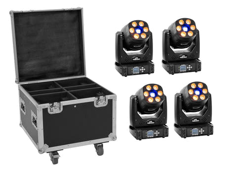 EUROLITE Set 4x LED TMH-H90 + Koffer mit Rollen
