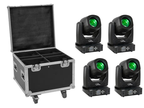 EUROLITE Set 4x LED TMH-B90 + Case mit Rädern