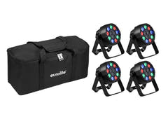 EUROLITE Set 4x AKKU Mini PARty RGBW Spot MK2 + Softbag