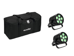 EUROLITE Set 2x AKKU PAR 6 QCL + Softbag